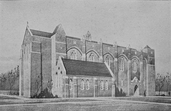 Architect’s impression of St Oswald’s from the NE.